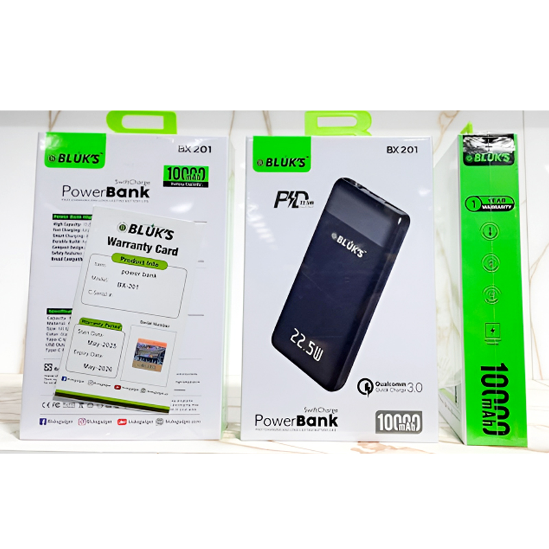bluk’s bx 201 pd 22.5w 10000mah with 3.0 bluk’s bx 201 pd 22.5w 10000mah with 3.0