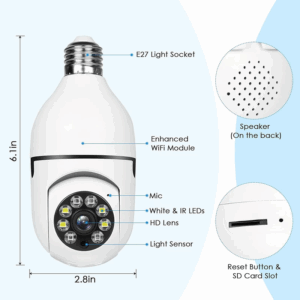 v380 full hd 1080p wireless led ptz ip bulb camera