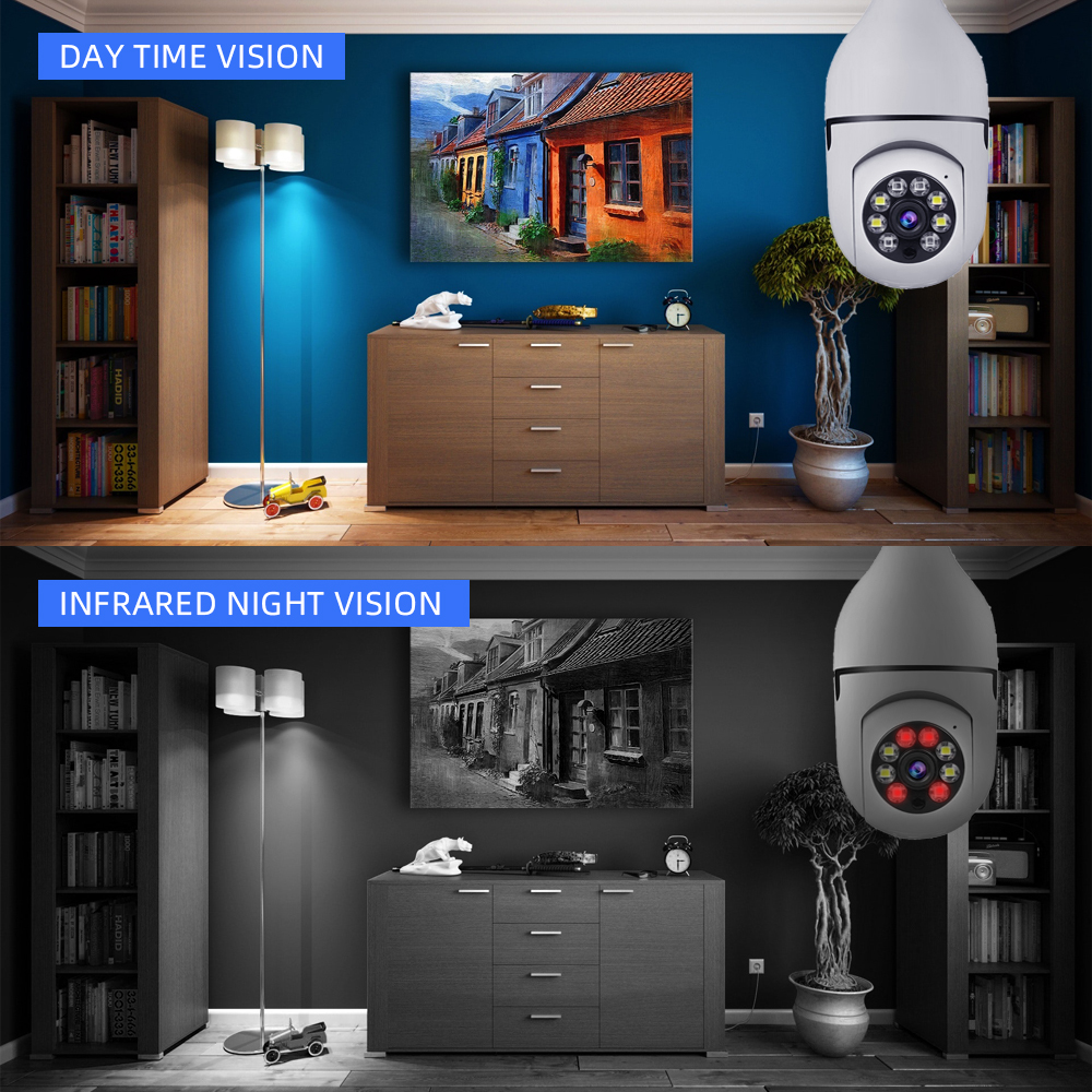 v380 full hd 1080p wireless led ptz ip bulb camera