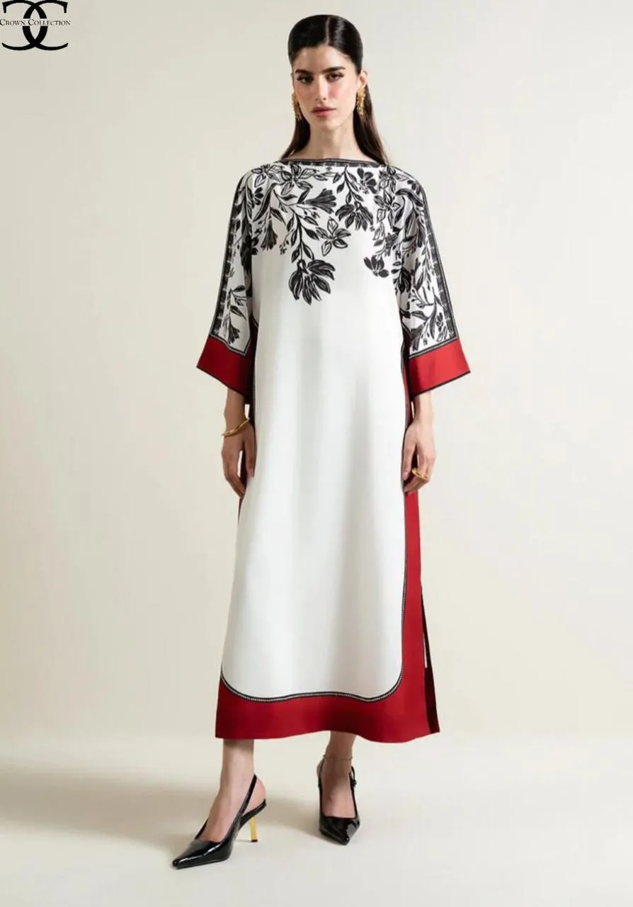 trendy women’s stitched printed swiss lawn shirt and trouser set 2 pcs